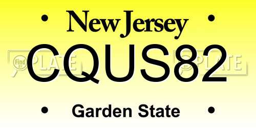 CQUS82 New Jersey License Plate