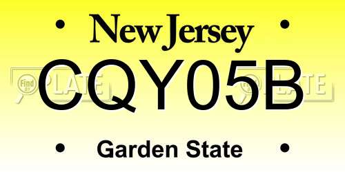 CQY05B New Jersey License Plate