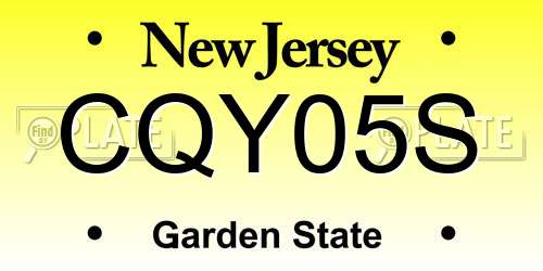 CQY05S New Jersey License Plate