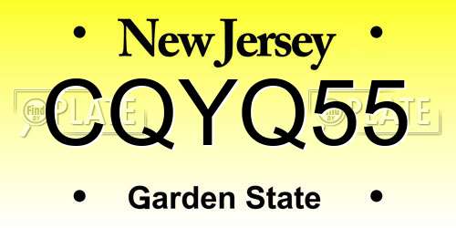 CQYQ55 New Jersey License Plate