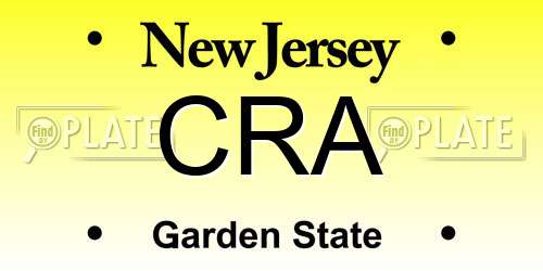 CRA New Jersey License Plate
