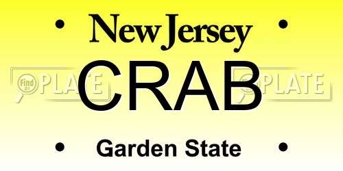 CRAB New Jersey License Plate