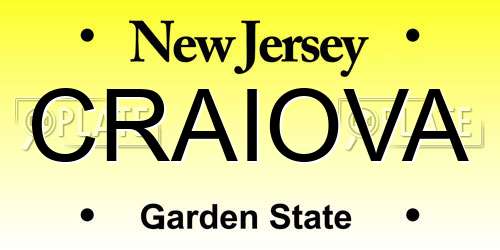 CRAIOVA New Jersey License Plate