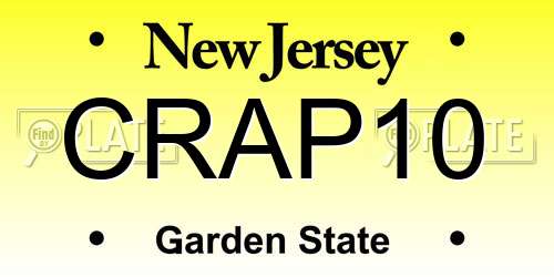 CRAP10 New Jersey License Plate