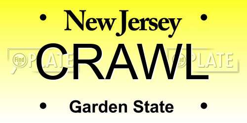 CRAWL New Jersey License Plate