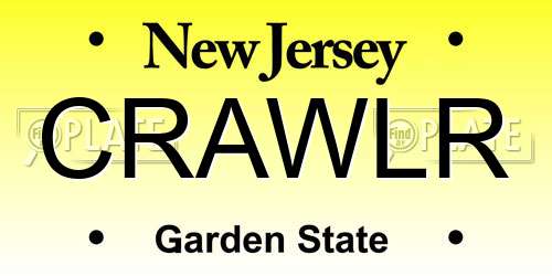 CRAWLR New Jersey License Plate
