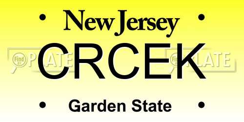 CRCEK New Jersey License Plate