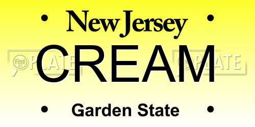 CREAM New Jersey License Plate