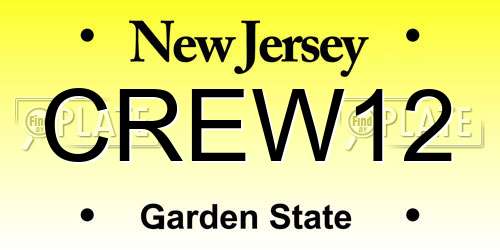 CREW12 New Jersey License Plate