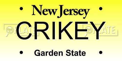 CRIKEY New Jersey License Plate