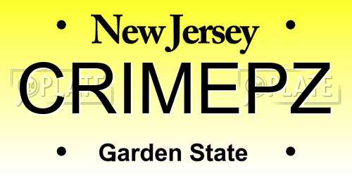CRIMEPZ New Jersey License Plate