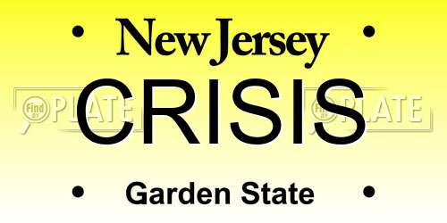 CRISIS New Jersey License Plate