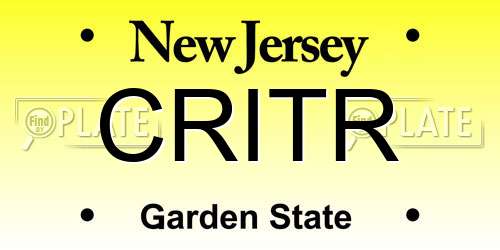 CRITR New Jersey License Plate