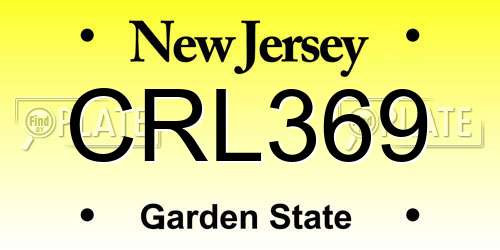 CRL369 New Jersey License Plate