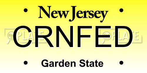 CRNFED New Jersey License Plate