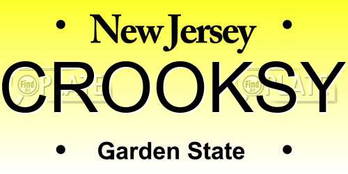 CROOKSY New Jersey License Plate