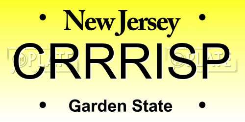 CRRRISP New Jersey License Plate