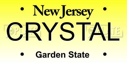 CRYSTAL New Jersey License Plate