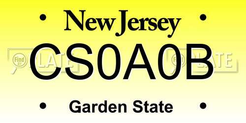 CS0A0B New Jersey License Plate