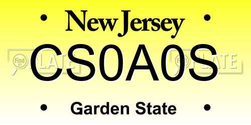 CS0A0S New Jersey License Plate