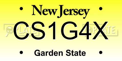 CS1G4X New Jersey License Plate