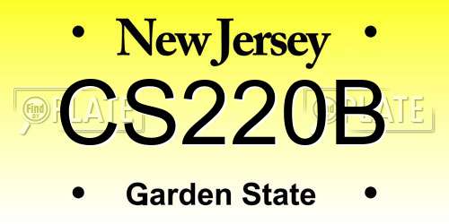 CS220B New Jersey License Plate
