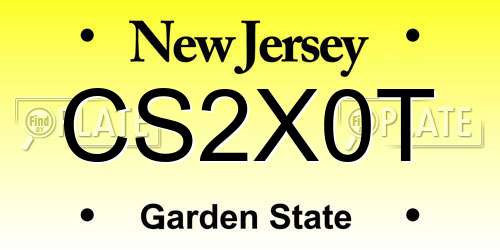 CS2X0T New Jersey License Plate