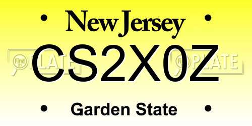 CS2X0Z New Jersey License Plate