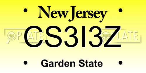 CS3I3Z New Jersey License Plate