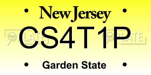 CS4T1P New Jersey License Plate