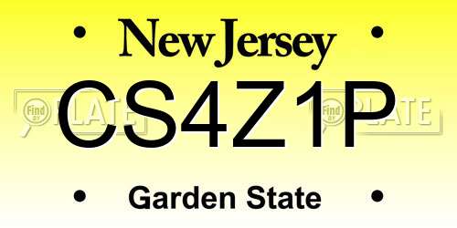 CS4Z1P New Jersey License Plate