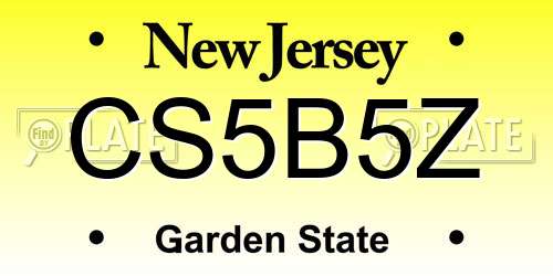CS5B5Z New Jersey License Plate