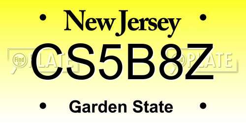 CS5B8Z New Jersey License Plate
