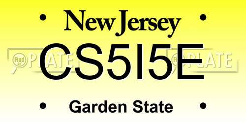 CS5I5E New Jersey License Plate