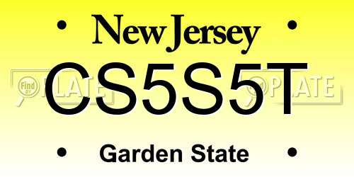 CS5S5T New Jersey License Plate