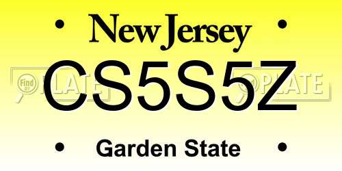 CS5S5Z New Jersey License Plate