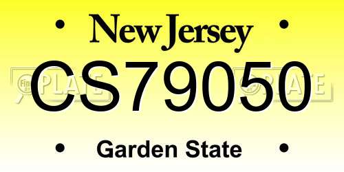 CS79050 New Jersey License Plate