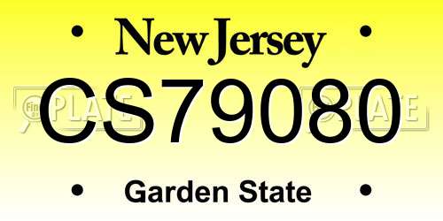 CS79080 New Jersey License Plate