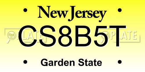 CS8B5T New Jersey License Plate