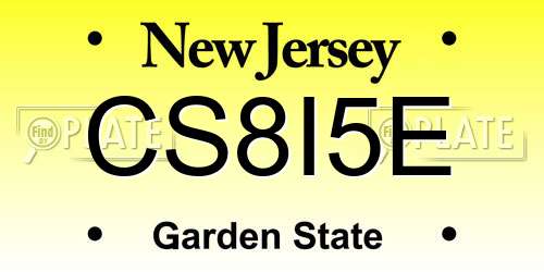 CS8I5E New Jersey License Plate