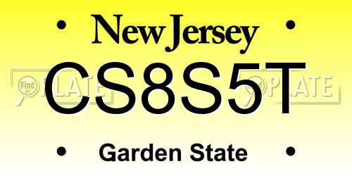 CS8S5T New Jersey License Plate