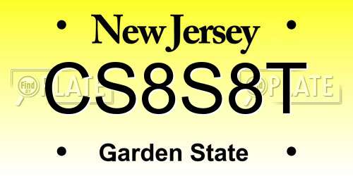 CS8S8T New Jersey License Plate