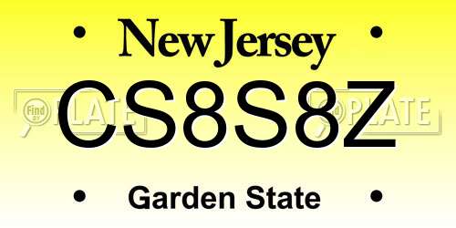 CS8S8Z New Jersey License Plate