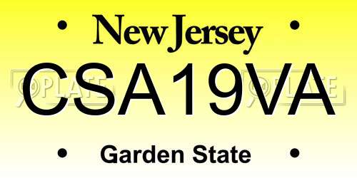 CSA19VA New Jersey License Plate