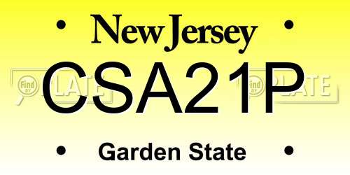 CSA21P New Jersey License Plate