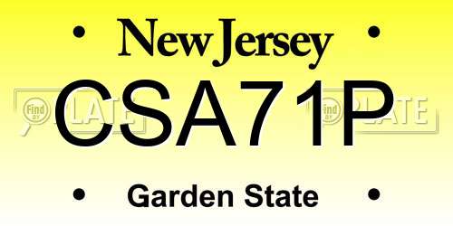 CSA71P New Jersey License Plate