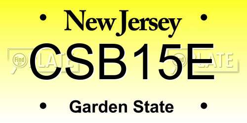 CSB15E New Jersey License Plate