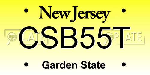 CSB55T New Jersey License Plate