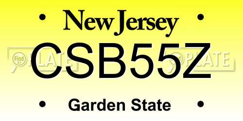 CSB55Z New Jersey License Plate