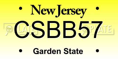 CSBB57 New Jersey License Plate